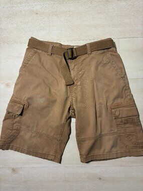 Sun + Stone Men's Belted Tan Cargo Shorts Size 33